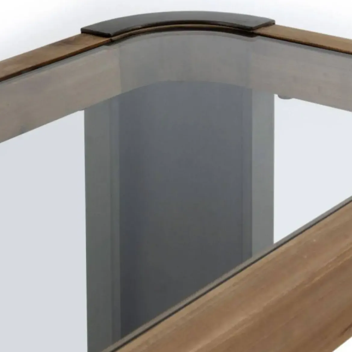 Consola metálica con madera y cristal en color natural GABAR 10950