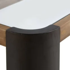 Consola metálica con madera y cristal en color natural GABAR 10950