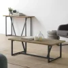 Consola Metálica de Estructura Negra con Sobre de Madera Natural GABAR 10960