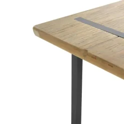 Consola Metálica de Estructura Negra con Sobre de Madera Natural GABAR 10960