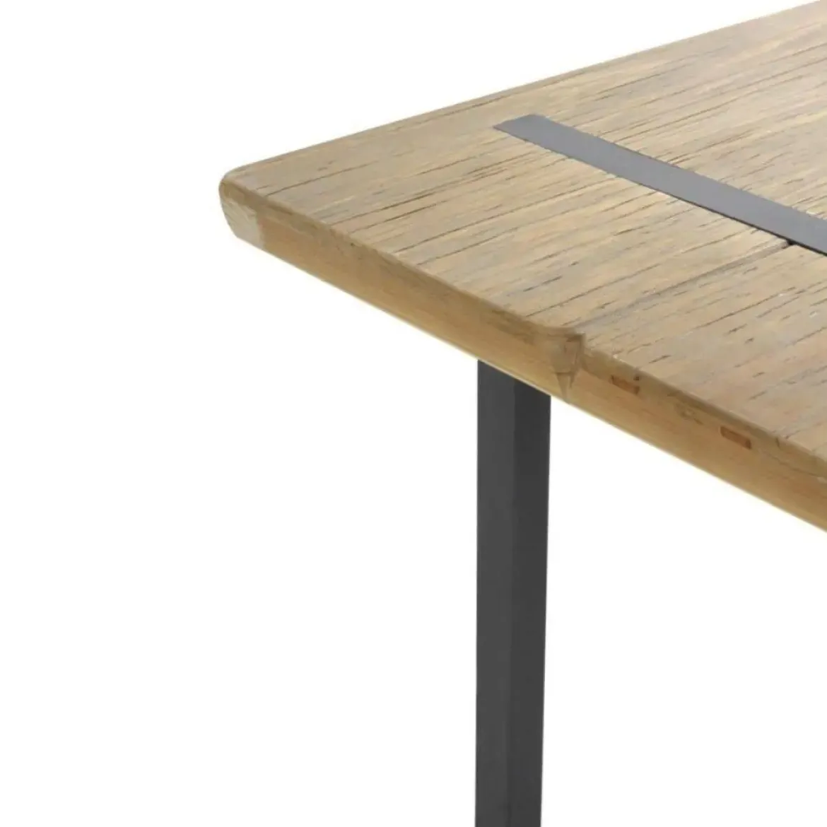Consola Metálica de Estructura Negra con Sobre de Madera Natural GABAR 10960