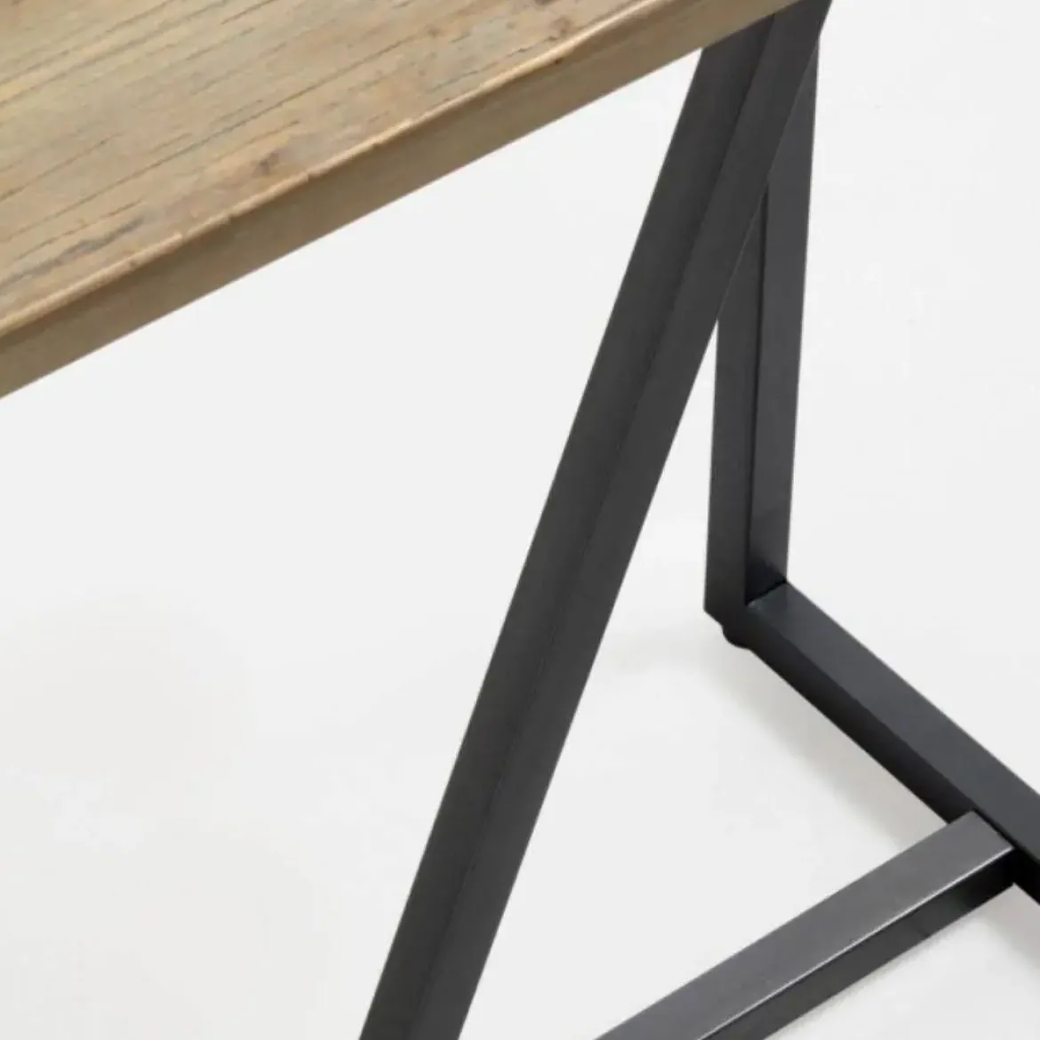 Consola Metálica de Estructura Negra con Sobre de Madera Natural GABAR 10960