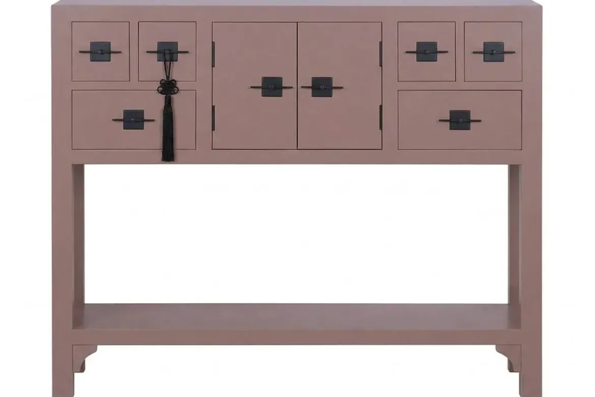 Consola Oriental de Madera de Abeto Acabado Moca MB-230819
