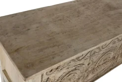 Consola Tallada en Madera Natural TECA MANGO MB-216542
