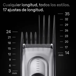 Cortapelos BRAUN con 17 Ajustes de Longitud y Carga Rápida HC7590