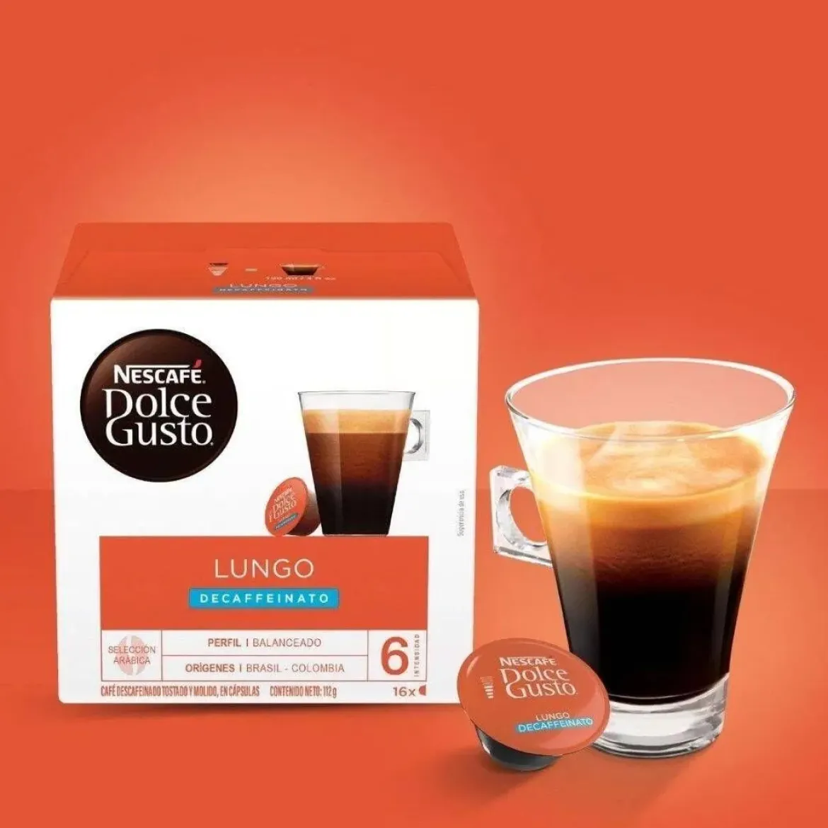 Cápsulas Nestlé Dolce Gusto Lungo Descafeinado