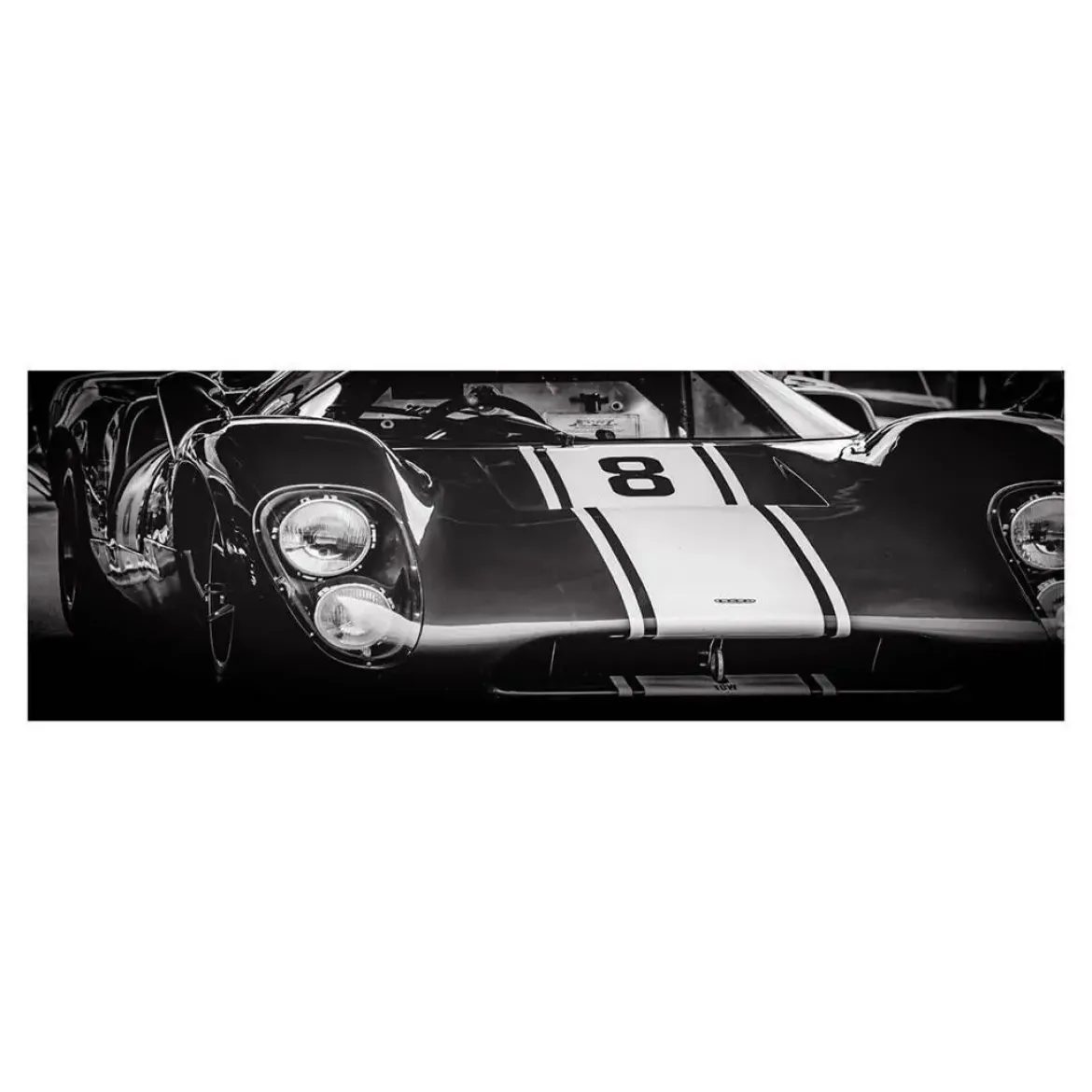 Cuadro de Coche Clásico Ford GT 40 con Marco Blanco y Negro 81-483