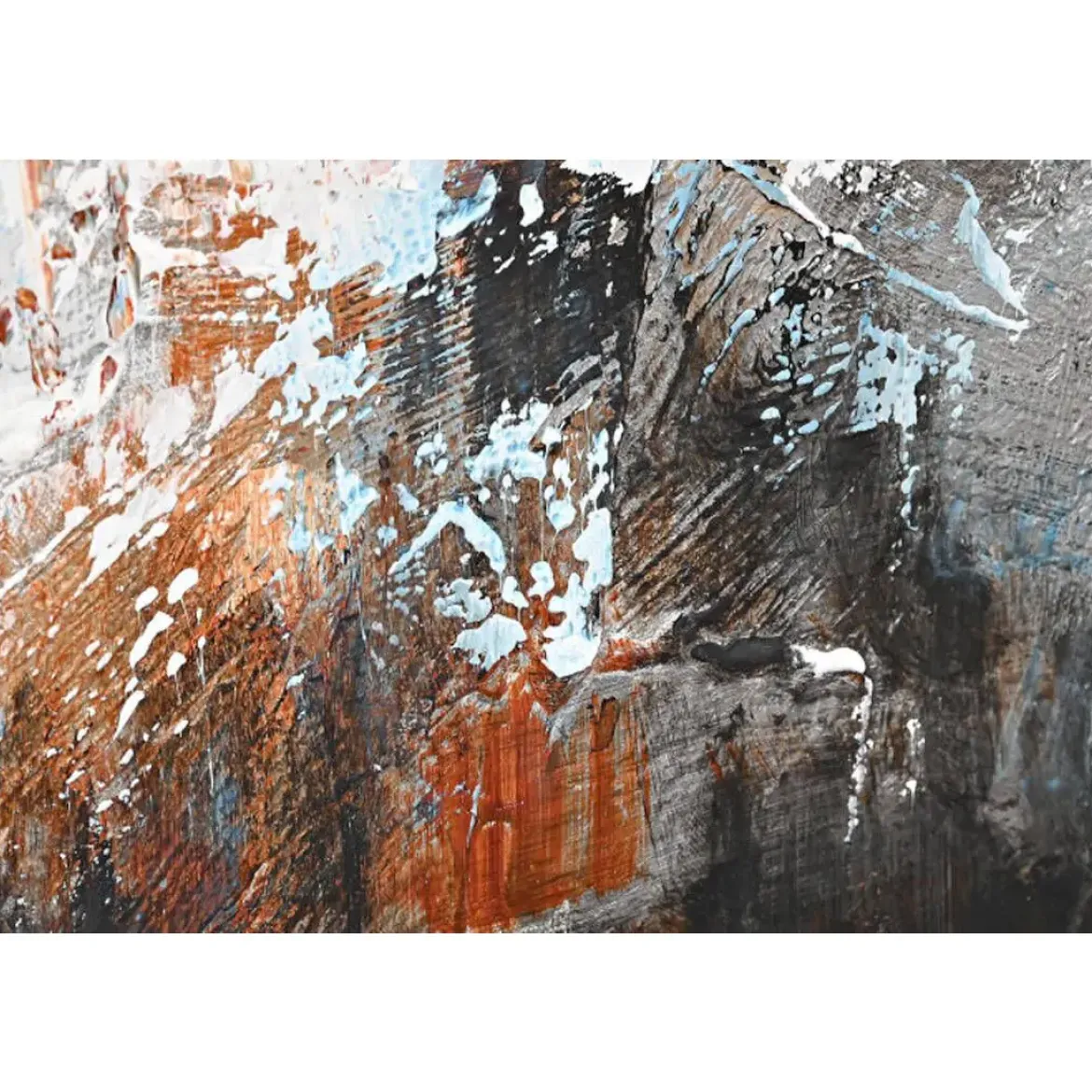 Cuadro de Pintura Abstracta de Acabado Azul y Negro CU-197344