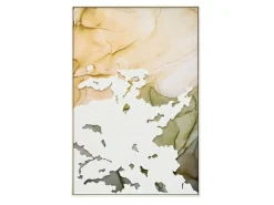 Cuadro Óleo Abstracto Verde y Blanco con Relieve y Brillo 62x92 cm 80-220