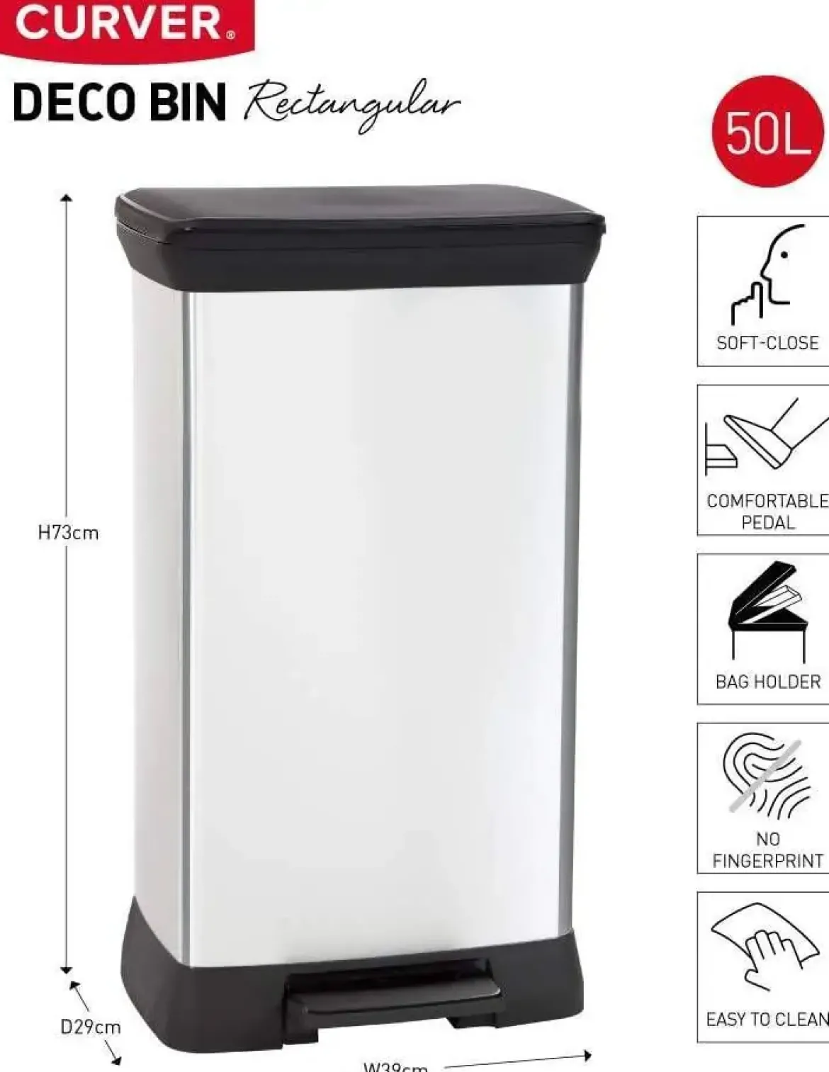 Cubo con Pedal 50L CURVER 187152