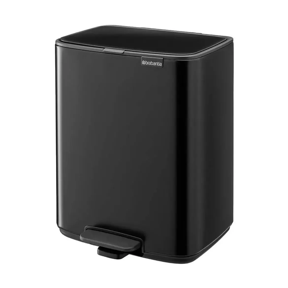 Cubo de Basura con Pedal 12L Matt Black Brabantia BO 238000