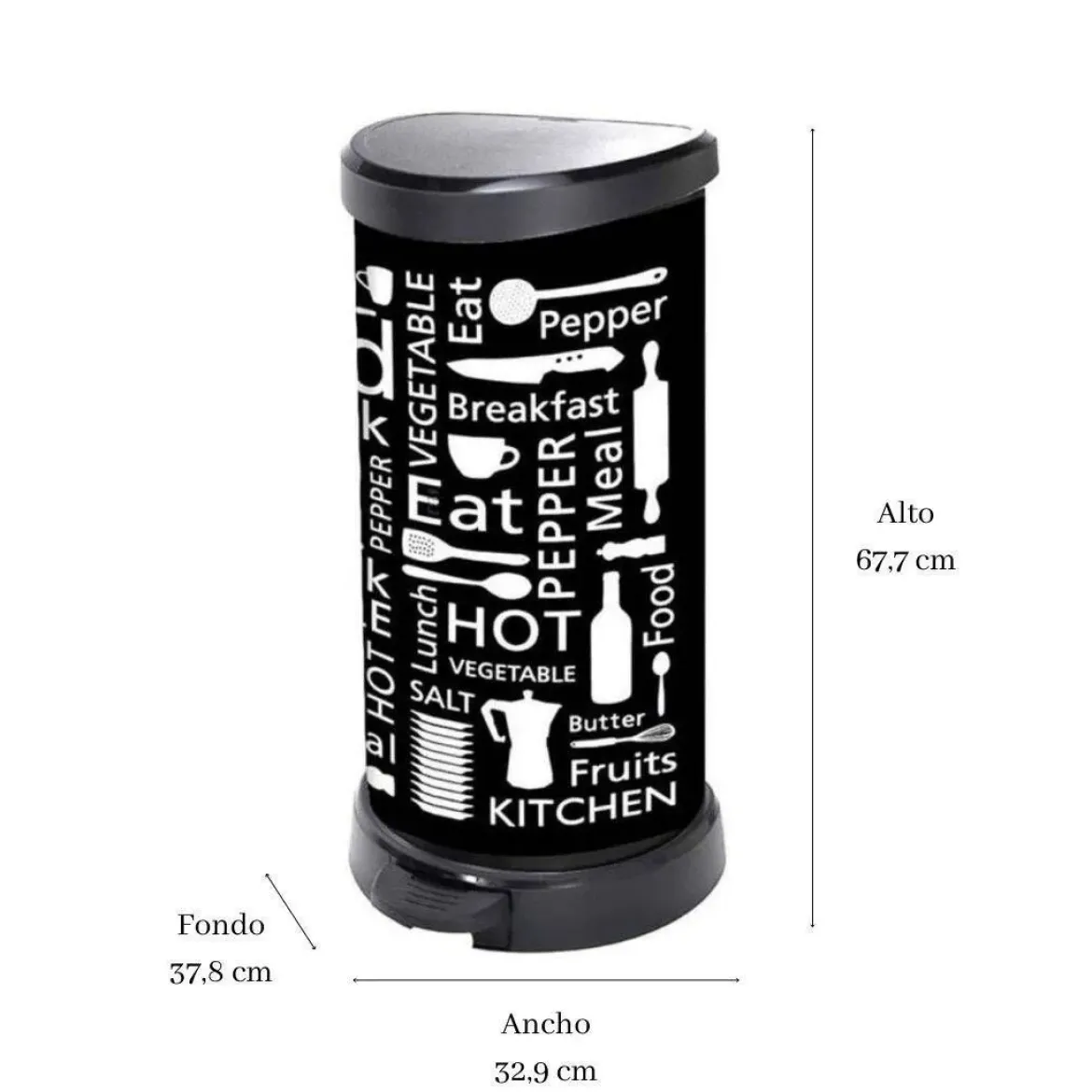 Cubo de basura DECOBIN 40 Litros CURVER 197124