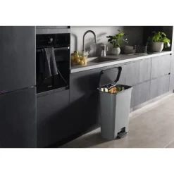 Cubo de Basura 50L Gris Antracita Compatta 249810