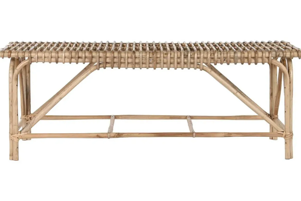 Descalzadora de Madera con Asiento de Mimbre Natural MB-217799