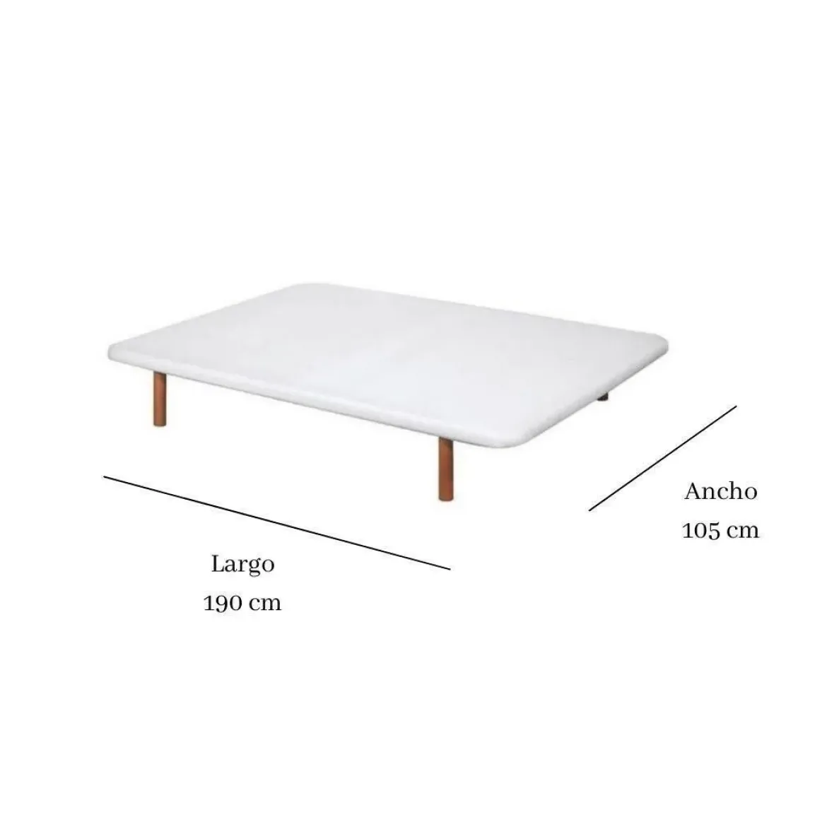 Divanlín Base Tapizada Blanco 105x190cm DL27053