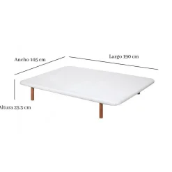 Divanlín Base Tapizada Tejido 3D Color Blanco 105x190 cm DL12080