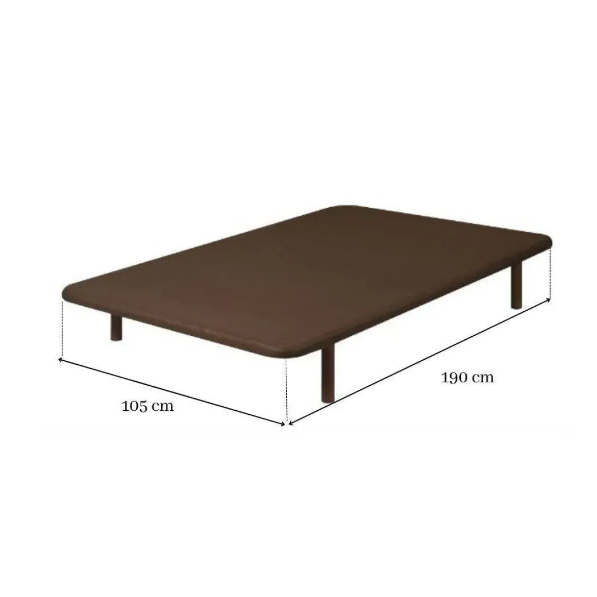 Divanlín Base Tapizada Tejido 3D Color Wengué 105x190 cm DL12084