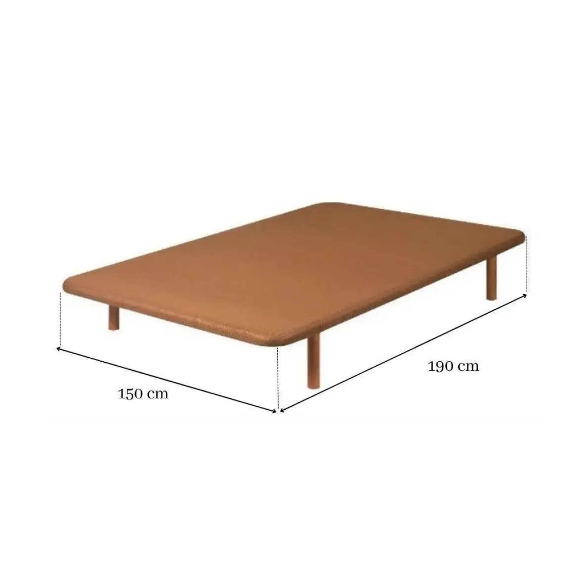 Divanlín Base Tapizada Tejido 3D Color cerezo 150x190 cm DL12082