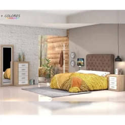 Dormitorio de Matrimonio con Cabecero Tapizado LARA 14
