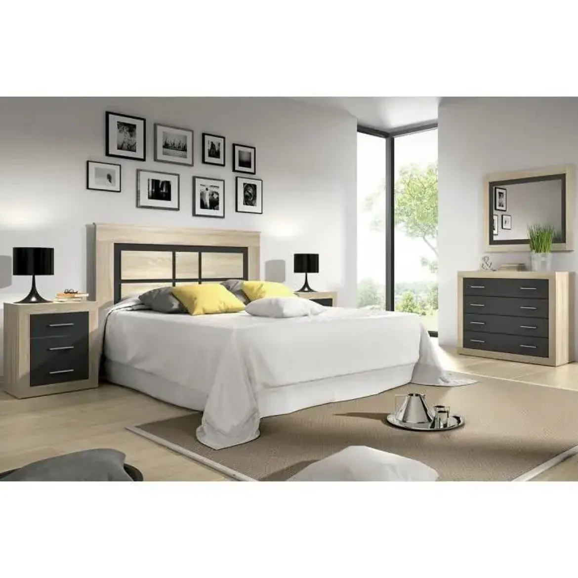Dormitorio de Matrimonio con Cómoda y Espejo LARA 01