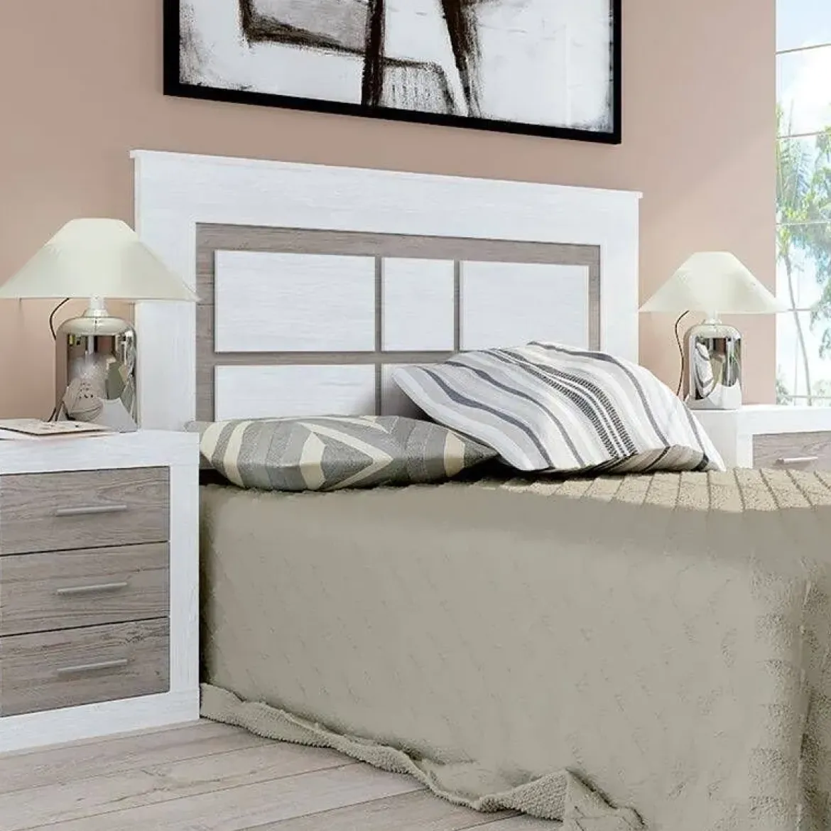 Dormitorio de Matrimonio con Cómoda y Espejo LARA 01