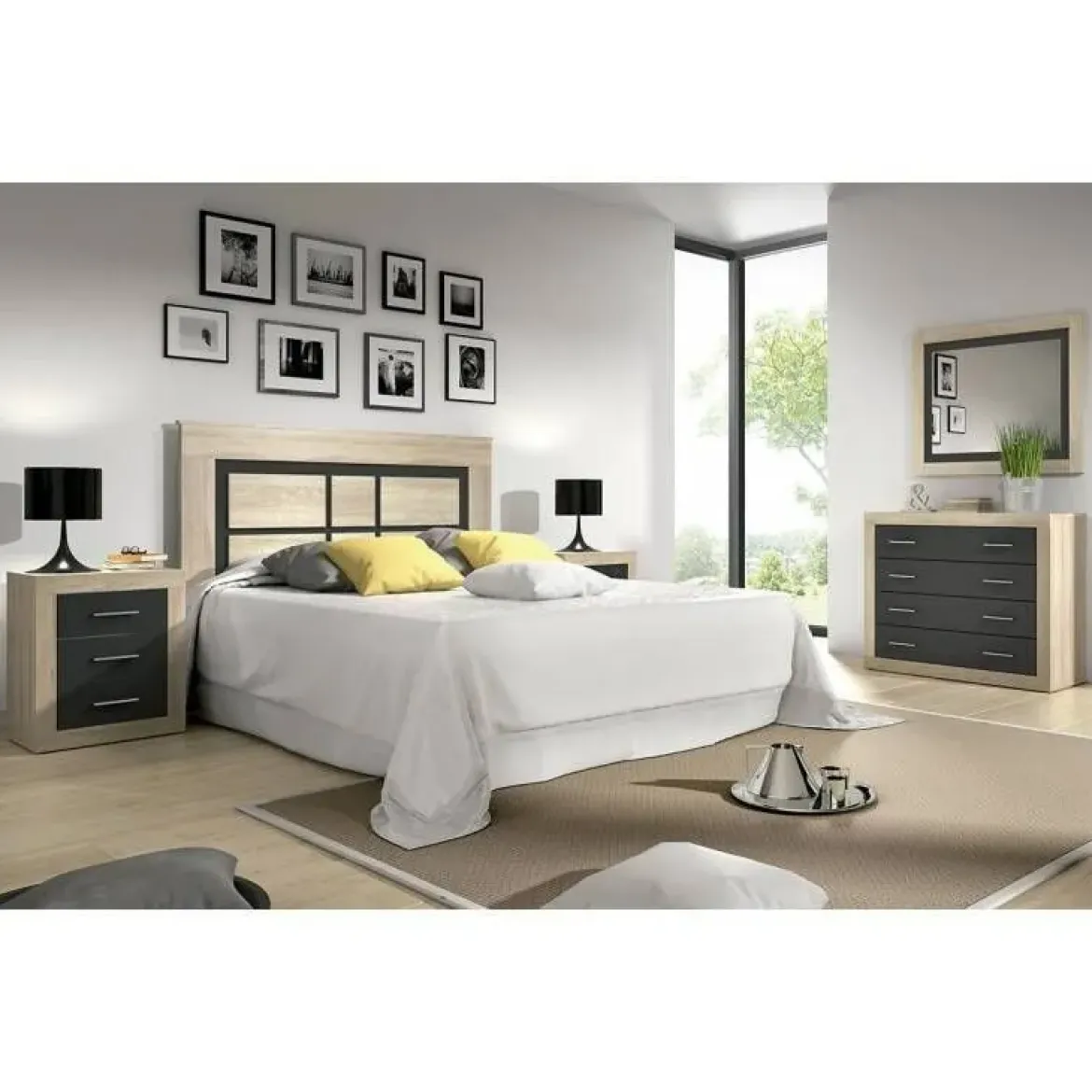 Dormitorio de Matrimonio con Cómoda y Espejo LARA 01