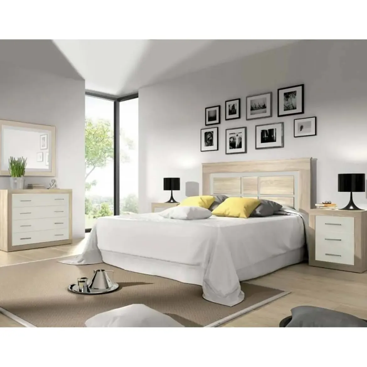 Dormitorio de Matrimonio con Cómoda y Espejo LARA 01