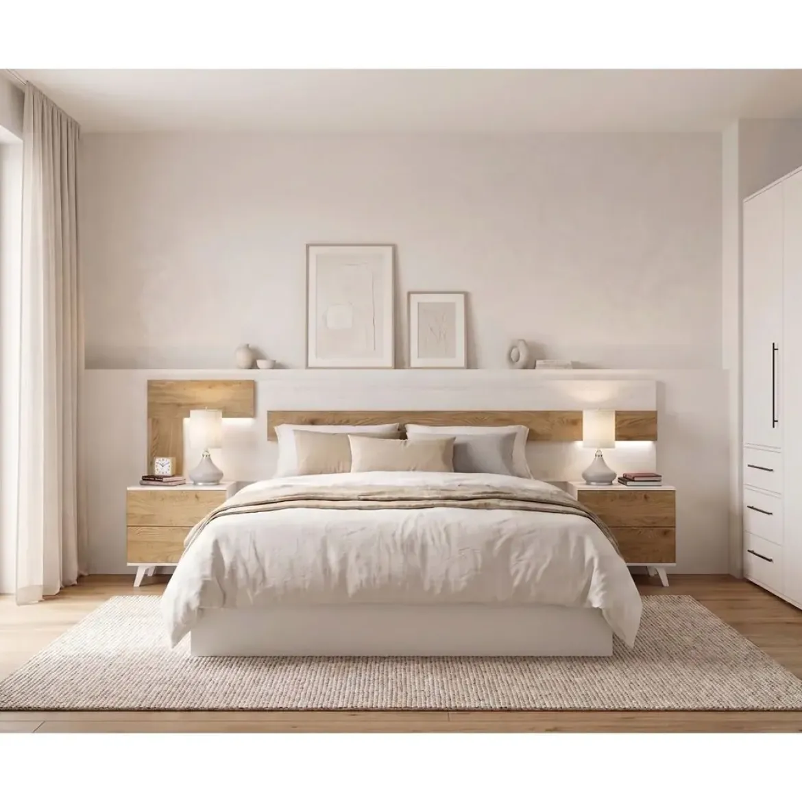 Dormitorio de Matrimonio de color Andersen Pino-Roble SOTO