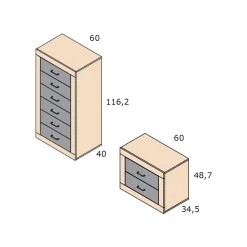 Dormitorio JORDAN EVO Nº 41 Color Alpin