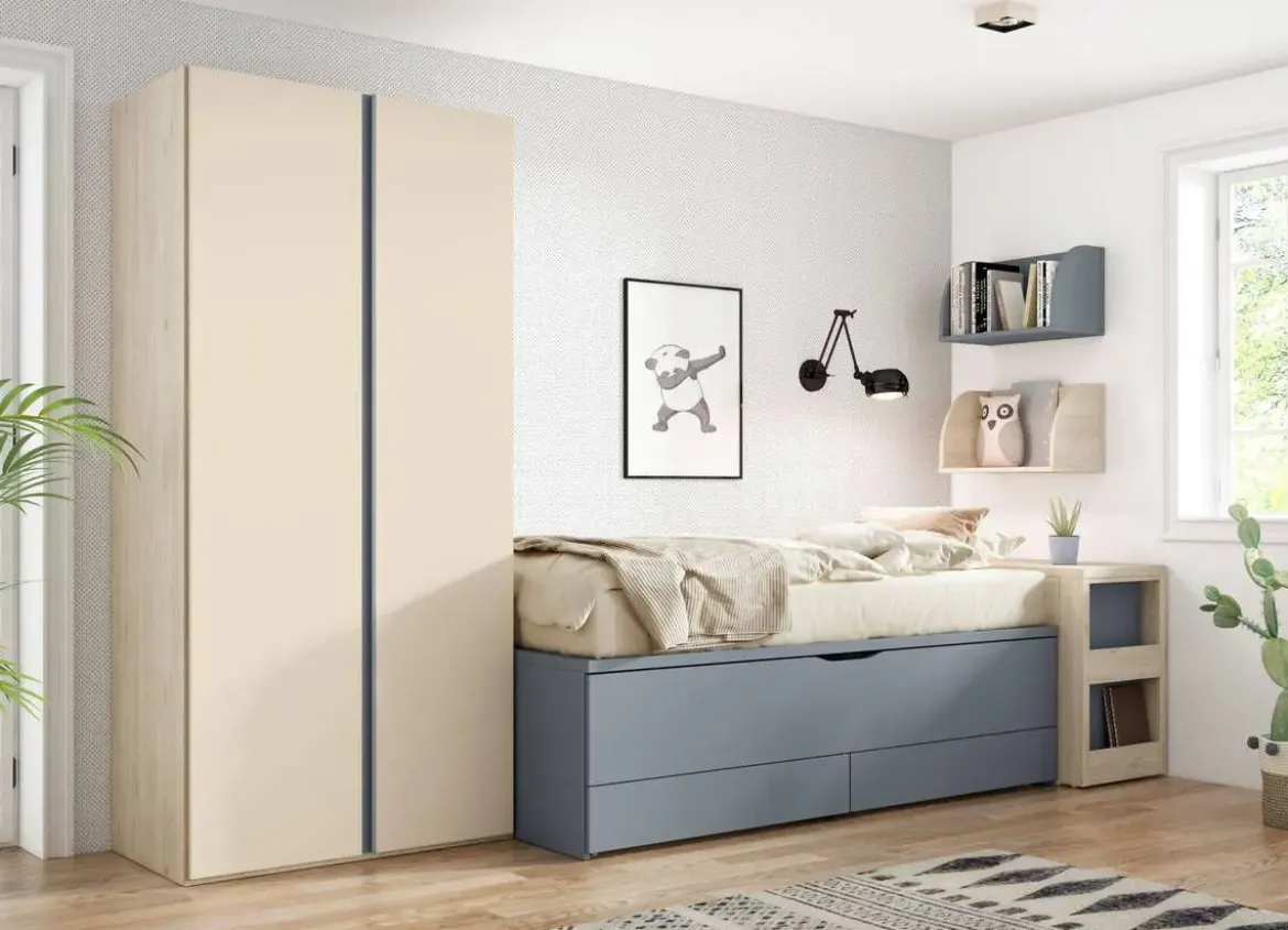 Dormitorio Juvenil Bicama con Armario 2P y Arcón Escritorio ADAPT 15