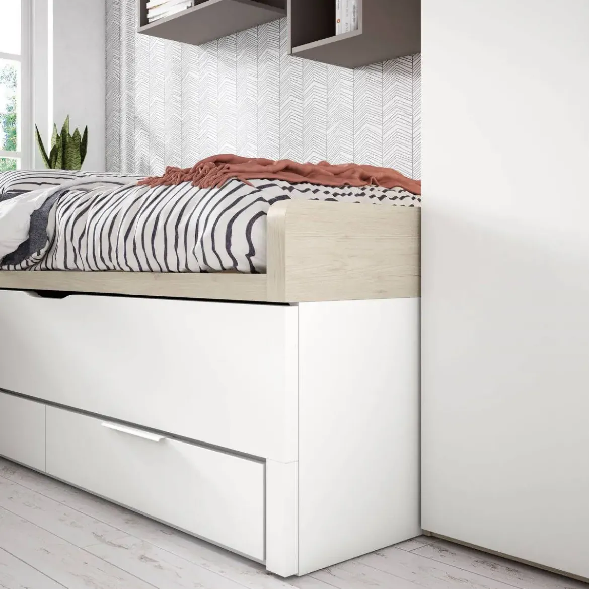 Dormitorio Juvenil Bicama y Armario Rincón Plegable ADAPT 22