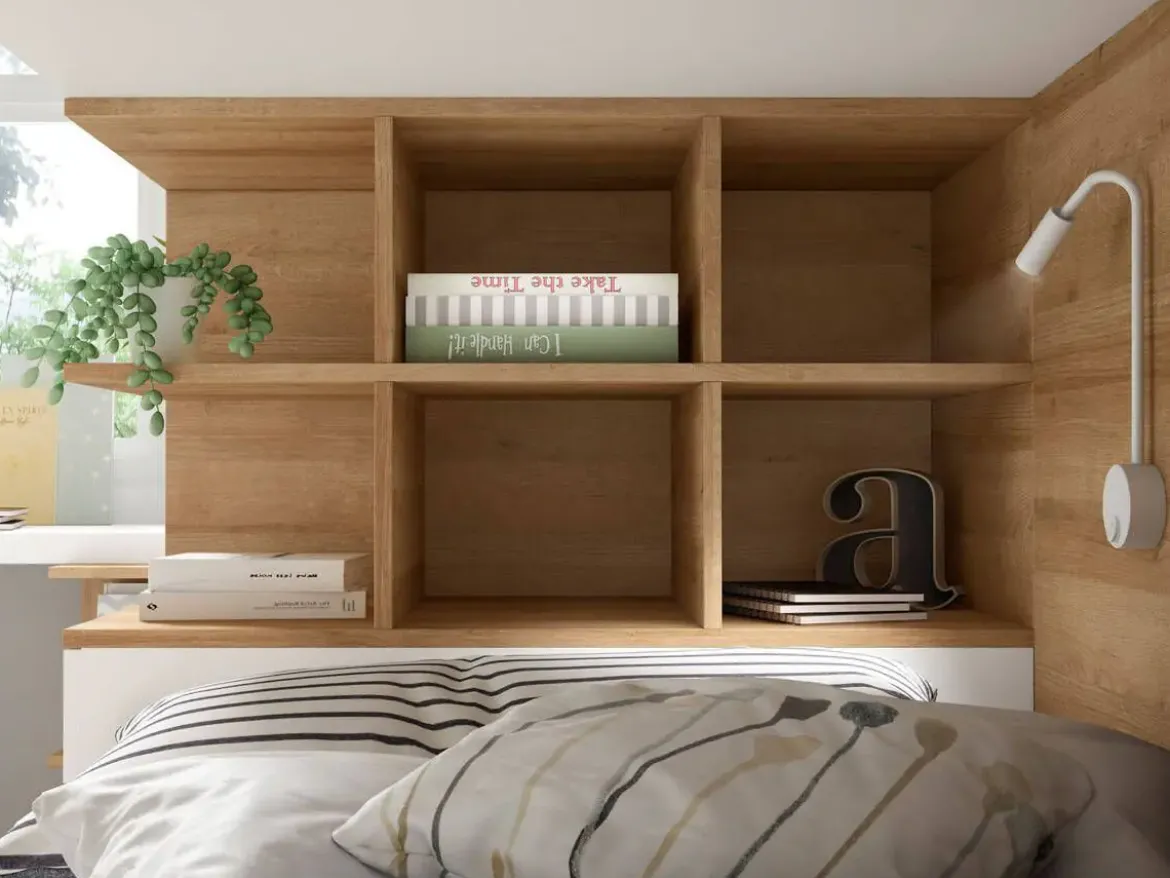 Dormitorio Juvenil Cama Tren ADAPT 43 con Cama Nido CUBE y Ropero Extraíble