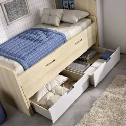 Dormitorio Juvenil con Armario Rincón y Cama MUNDO JOVEN C112