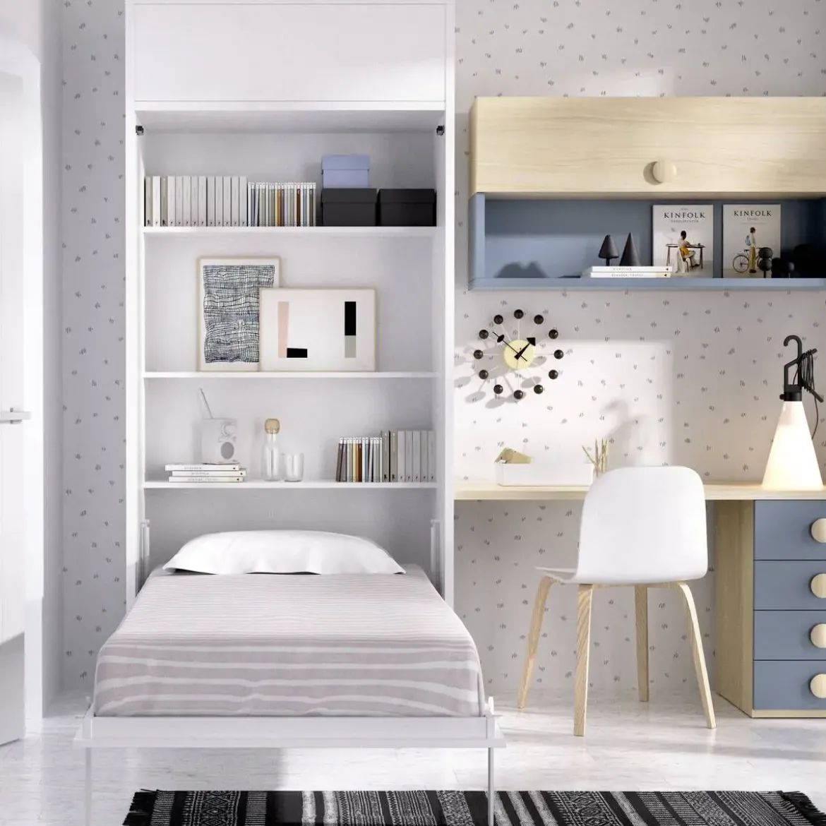 Dormitorio Juvenil con Cama Abatible y Mesa MUNDO JOVEN C409