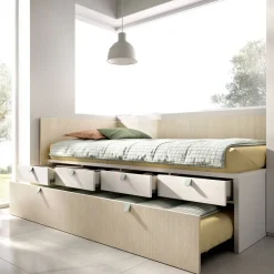 Dormitorio Juvenil con Cama Compacta y Armario MUNDO JOVEN C101