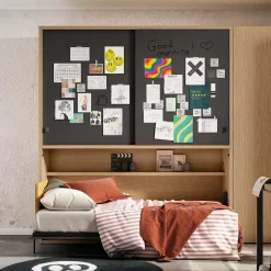 Dormitorio Juvenil con Cama Horizontal y Armario de Rincón DELULU 65
