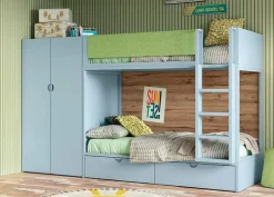 Dormitorio Juvenil con Litera y Armario 2 Puertas DELULU 45