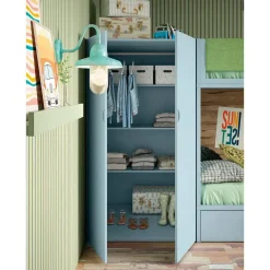 Dormitorio Juvenil con Litera y Armario 2 Puertas DELULU 45