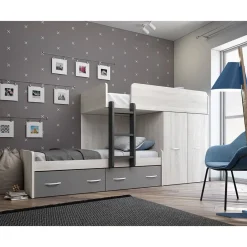 Dormitorio Juvenil LIDER GO 260 Acabado en Hibernian/Zinc/Grafito