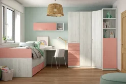 Dormitorio Juvenil LIDER GO 201 Acabados Hibernian/Rose