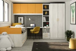 Dormitorio Juvenil LIDER GO 213 Acabados Hibernian/Mostaza