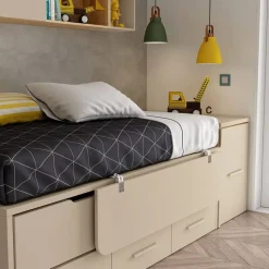 Dormitorio Juvenil LIDER GO 209 Acabado en Bambú/Perla