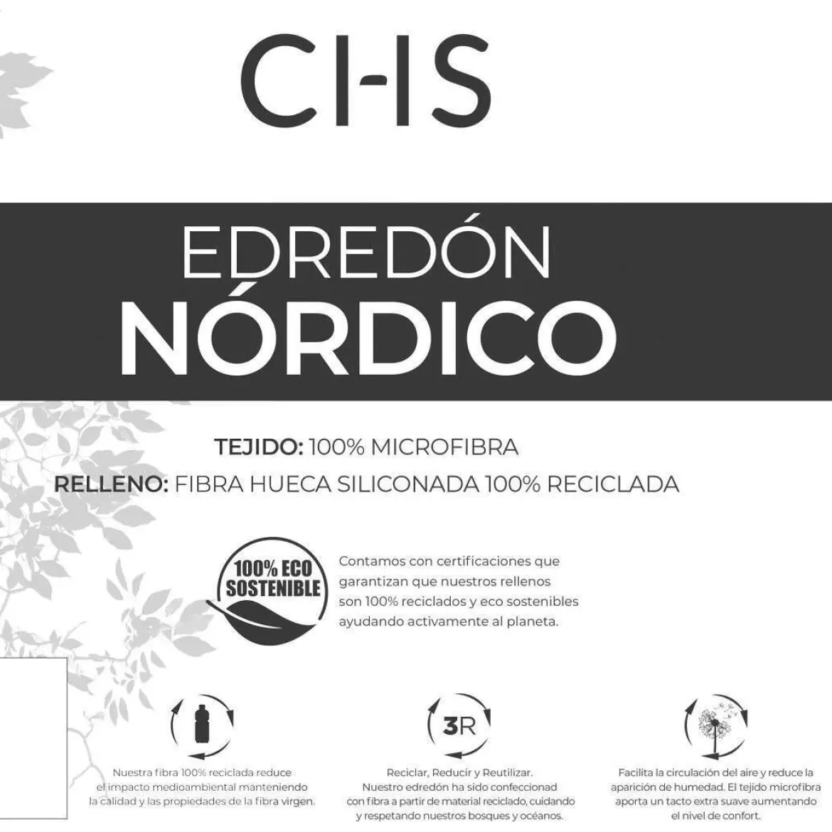 Edredón Nórdico de Microfibra 300 g 260x220 cm CHS