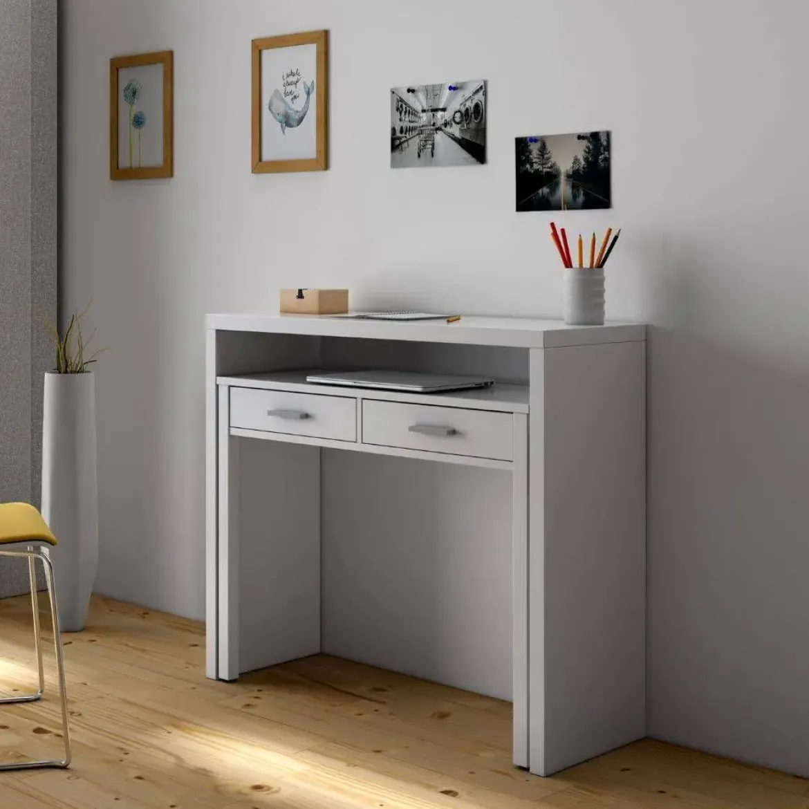 Escritorio con 2 Cajones Color Blanco ArtiK 004582A