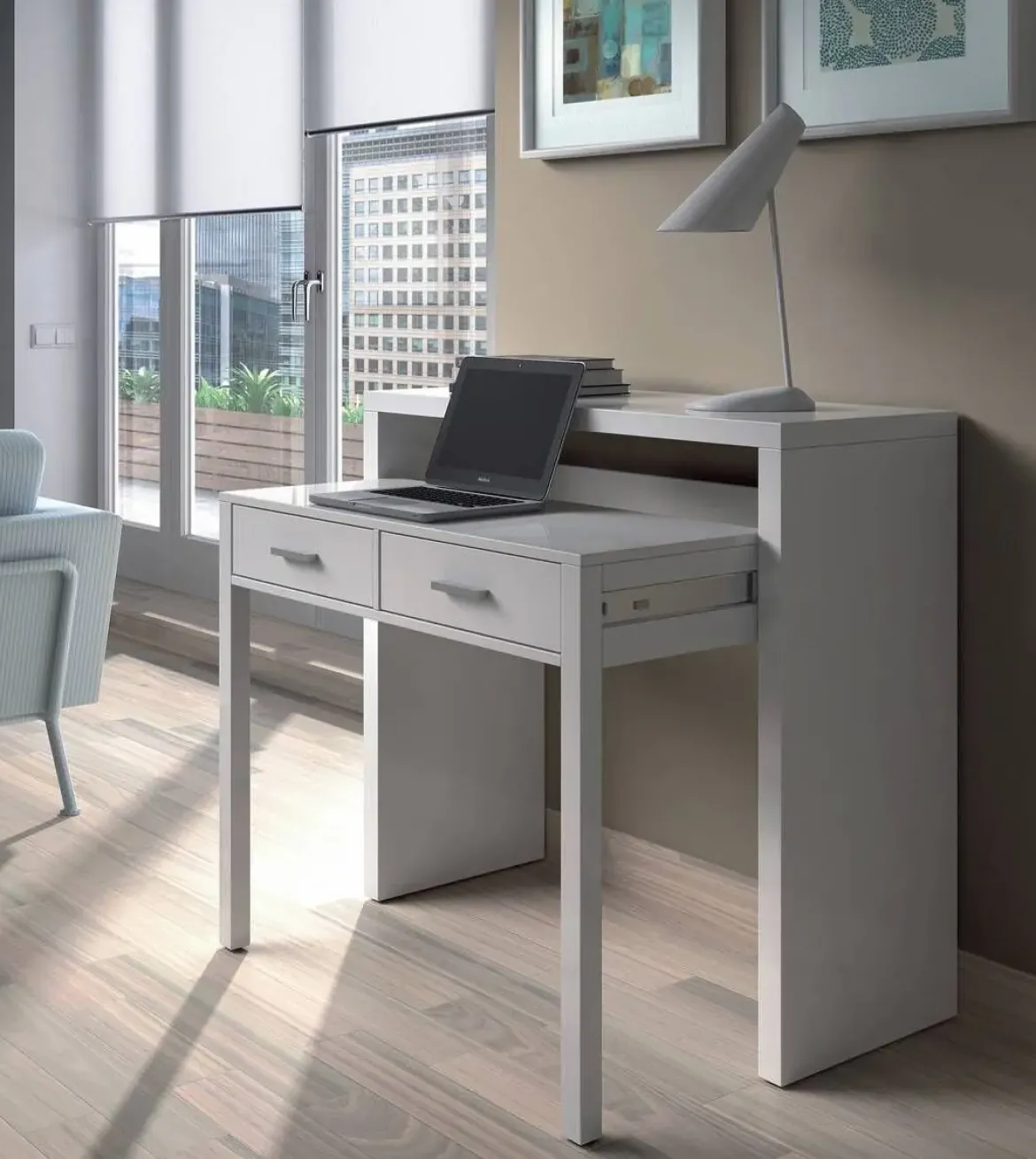 Escritorio con 2 Cajones Color Blanco ArtiK 004582A