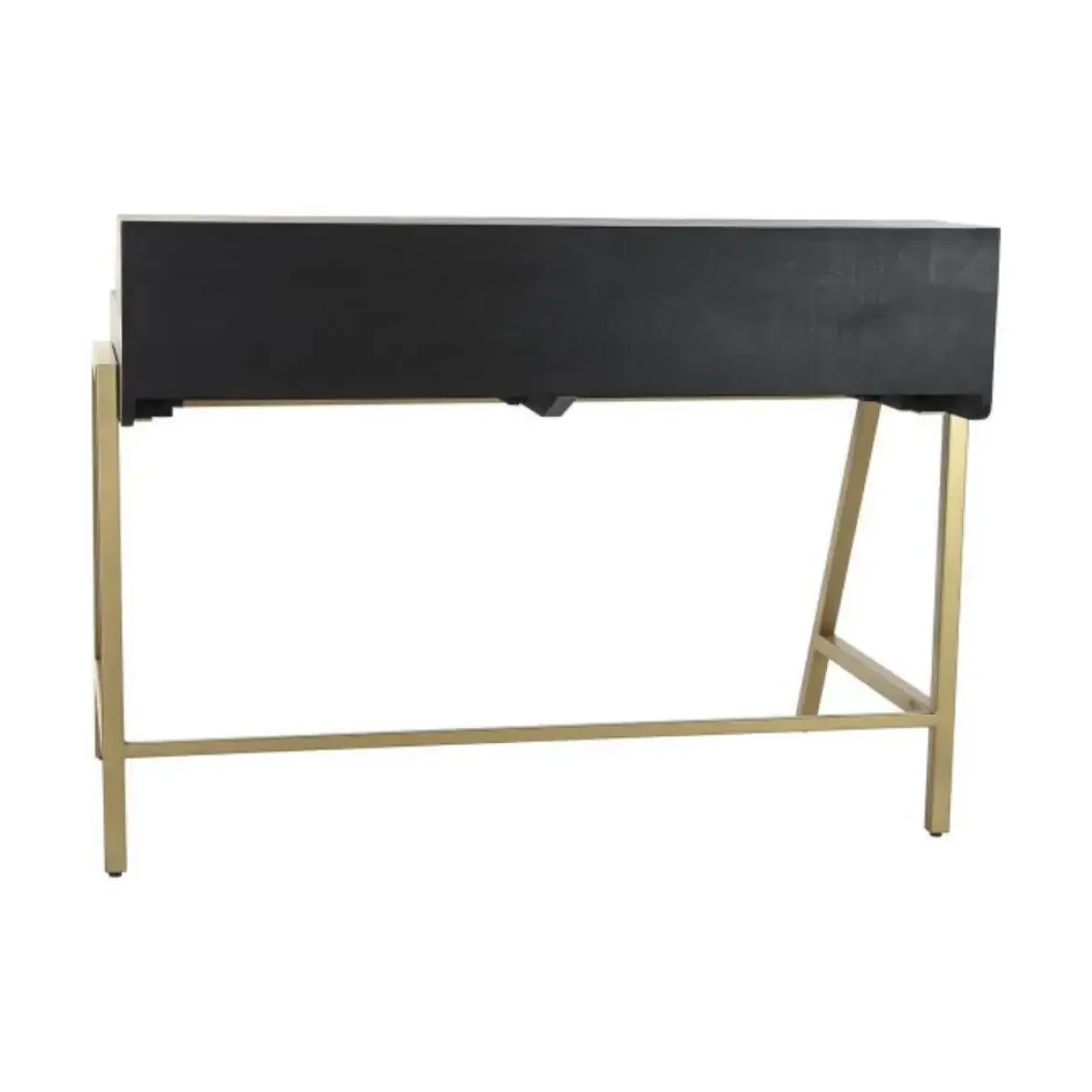 Escritorio de Madera de Mango Color Negra con Detalles Dorados MB-182710