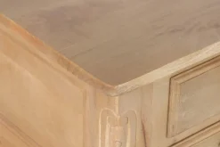 Escritorio de Madera Maciza con Acabado Decapé Natural y 5 Cajones MB-223361