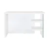 Escritorio de Oficina Blanco deMDF y Cristal con 2 Estantes Inferiores MB-207705