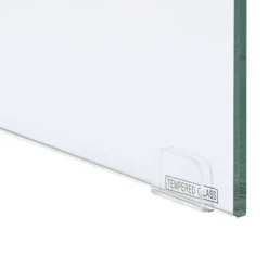 Escritorio de Oficina Blanco deMDF y Cristal con 2 Estantes Inferiores MB-207705