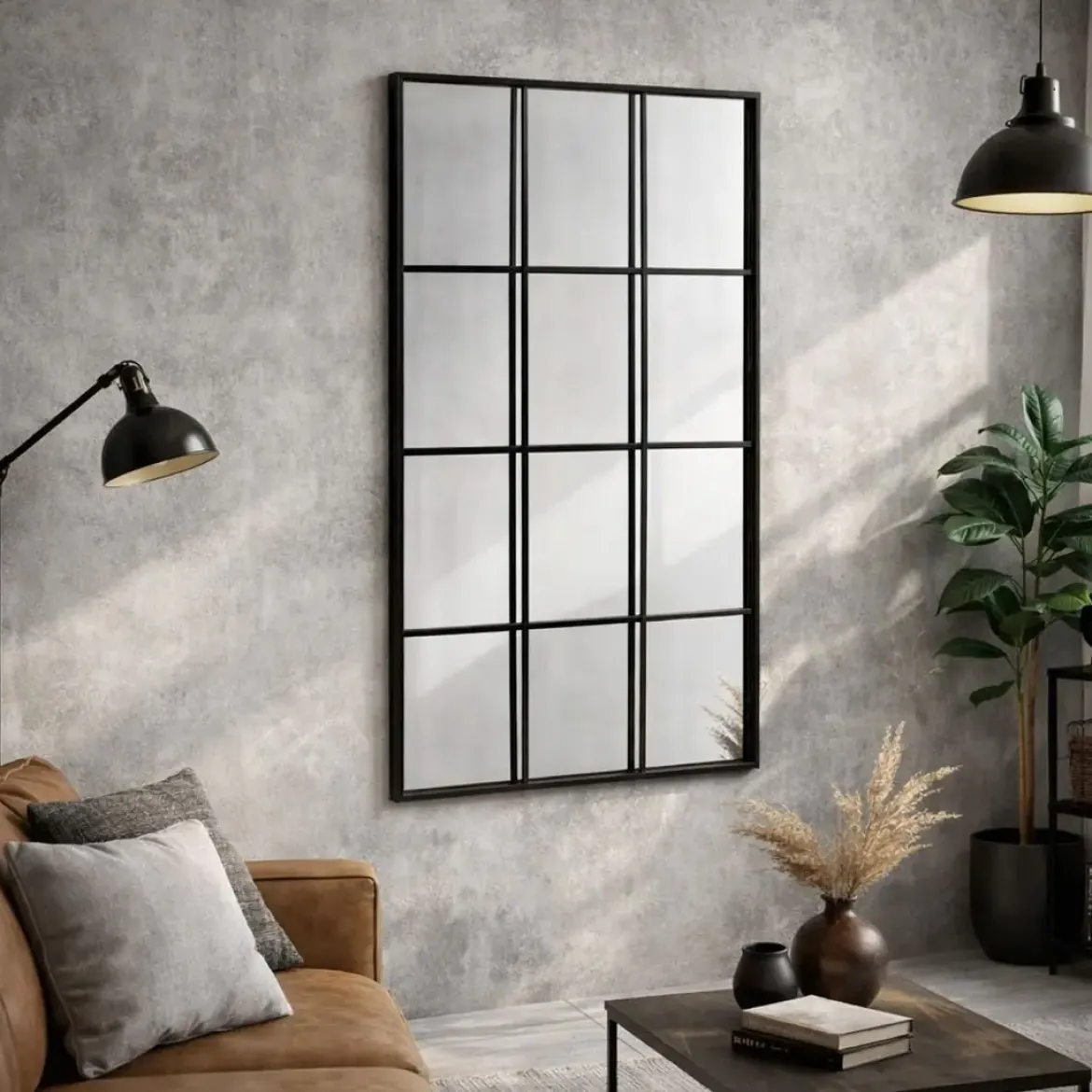 Espejo color Negro con efecto Ventana 120 cm 153404